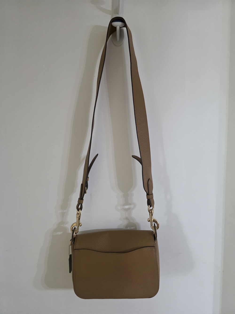 Coach Pebbled Leather Crossbody Bag in Tan - Picture 7 of 12